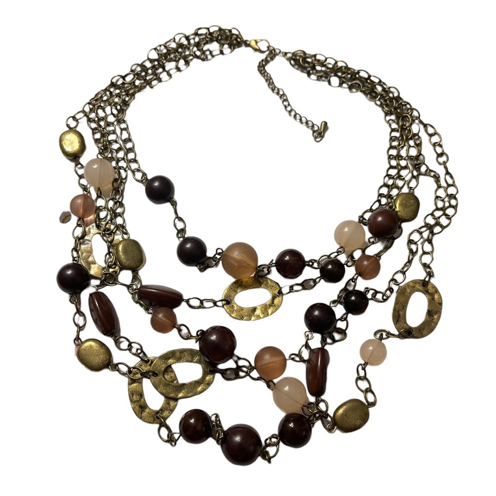 Multi strand beaded necklace